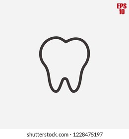 Tooth icon, dentist, oral care, vector line icon 