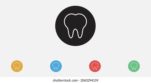 Tooth icon. Dentist icon. Vector illustration icon. Set of colorful flat design.
