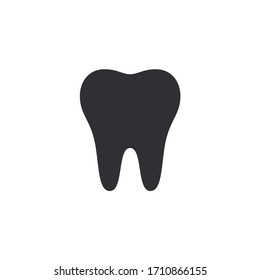 Tooth icon. Dentistry symbol. Medical sign. Dental Health. Tooth sign. Clean tooth. White and healthy tooth. Dental care. Vector icon. Medical care. Logo template. Silhouette.