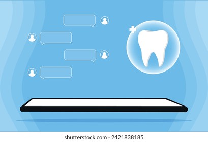 tooth icon. Dentistry vector illustration. Book an appointment with a dentist. Illustration of a tooth. Dentist profession web banner or landing page with teeth icon. White healthy tooth.