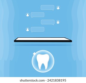 tooth icon. Dentistry vector illustration. Book an appointment with a dentist. Illustration of a tooth. Dentist profession web banner or landing page with teeth icon. White healthy tooth.