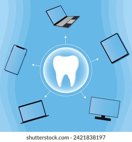 tooth icon. Dentistry vector illustration. Book an appointment with a dentist. Illustration of a tooth. Dentist profession web banner or landing page with teeth icon. White healthy tooth.