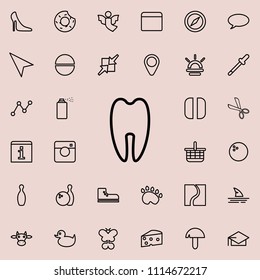 tooth icon. Detailed set of minimalistic line icons. Premium graphic design. One of the collection icons for websites, web design, mobile app on colored background