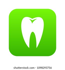 Tooth icon digital green for any design isolated on white vector illustration