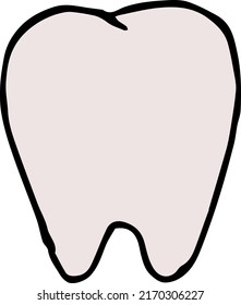 tooth icon. Doodle vector illustration with tooth