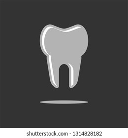Tooth Icon, Emblem,  Logo Template. Illustration As A Simple Vector Sign & Trendy Symbol for Design and Dental Websites, Dentist Presentation or Mobile Application.