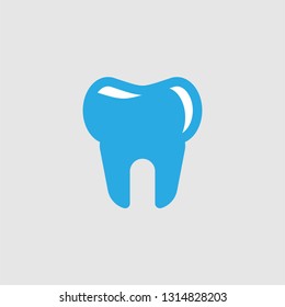 Tooth Icon, Emblem,  Logo Template. Illustration As A Simple Vector Sign & Trendy Symbol for Design and Dental Websites, Dentist Presentation or Mobile Application.
