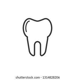 Tooth Icon, Emblem,  Logo Template. Illustration As A Simple Vector Sign & Trendy Symbol for Design and Dental Websites, Dentist Presentation or Mobile Application.