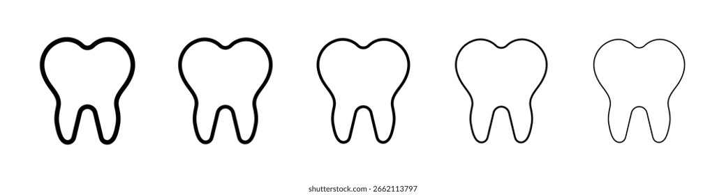 Icono de diente lleno de concepto de signo plano para el Diseño web.