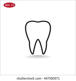  Tooth icon flat.