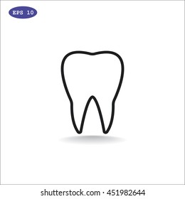  Tooth icon flat.