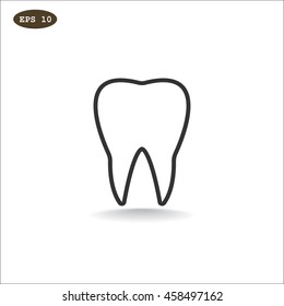  Tooth icon flat.