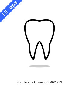  Tooth icon flat.