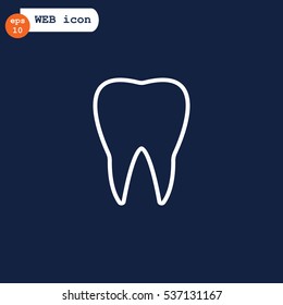  Tooth icon flat.