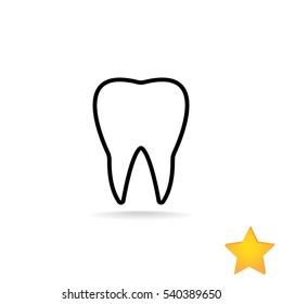  Tooth icon flat.