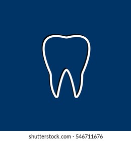  Tooth icon flat.