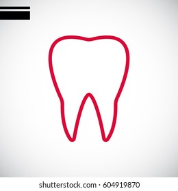  Tooth icon flat.