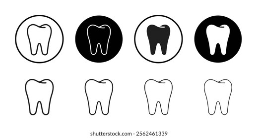 Tooth icon Flat art in black and white isolated