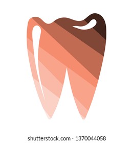 Tooth icon. Flat color design. Vector illustration.