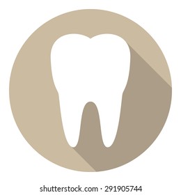Tooth icon in flat design. Stock vector