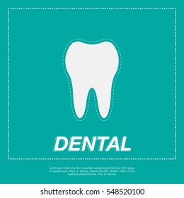 Tooth icon flat design style. Tooth silhouette. Vector illustration EPS10