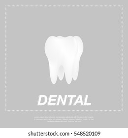 Tooth icon flat design style. Tooth silhouette. Vector illustration EPS10