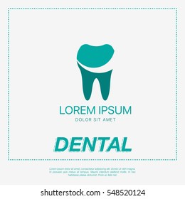 Tooth icon flat design style. Tooth silhouette. Vector illustration EPS10