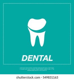 Tooth icon flat design style. Tooth silhouette. Vector illustration EPS10