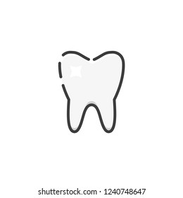 Tooth icon in a flat design. Vector illustration