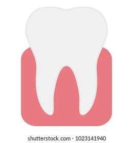 Tooth icon, flat style