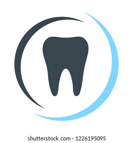 Tooth icon in flat style