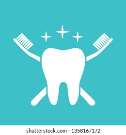 Icono dental en estilo plano