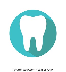 Tooth icon in flat style