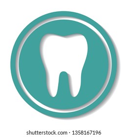 Tooth icon in flat style