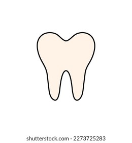 Tooth icon in flat style isolated on white background. isolated. Vector stock illustration. Care and care. Flat style. Medicine.
