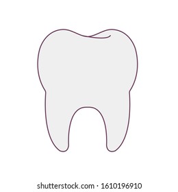 Tooth icon in flat style on white background. Vector illustration.