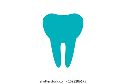 Tooth icon in flat style. Vector illustration. Green Tooth icon isolated.