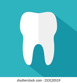 Tooth icon in flat style. Vector illustration