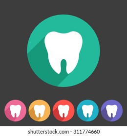 Tooth icon flat web sign symbol logo label