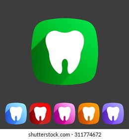 Tooth icon flat web sign symbol logo label