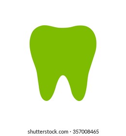 tooth icon, green icon. eps 10 