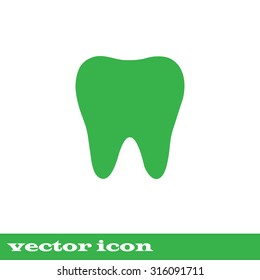 tooth icon, green icom. eps 10. 