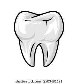 Tooth icon illustration. Dental clinic logo. Clean teeth. Vector EPS 10. Vector file isolated on a white background. Flat cartoon design. Tooth single for design elements