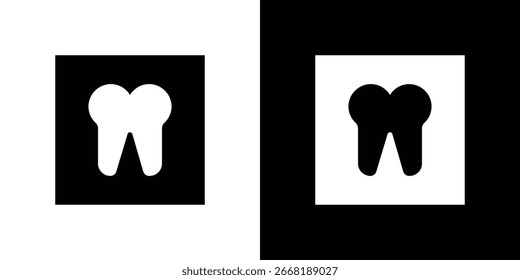 Ilustración del icono del diente en estilo plano. color de la Plantilla del icono editable.