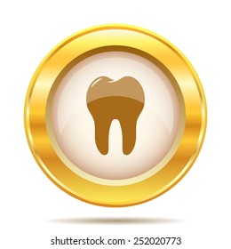Tooth icon. Internet button on white background. EPS10 vector. 