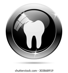 Tooth icon. Internet button on white background. EPS10 vector 
