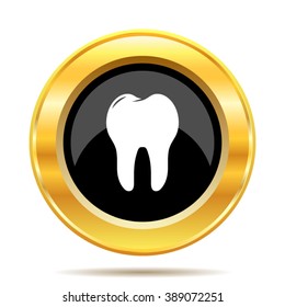 Tooth icon. Internet button on white background. EPS10 vector.
