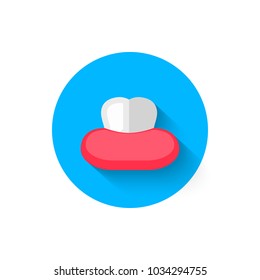 Tooth icon isolated in flat design style vector illustration. Modern, minimalist icon on the theme of stomatology in stylish colors. Website and design for mobile apps and other projects of yours