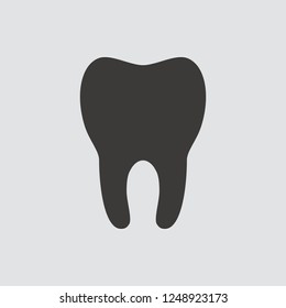 Tooth icon isolated of flat style. Vector illustration.