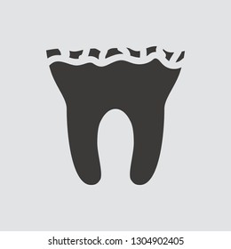 Tooth icon isolated of flat style. Vector illustration.
